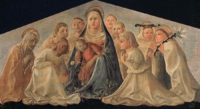 Fra Filippo Lippi Madonna of Humility with Angels and Carmelite Saints china oil painting image